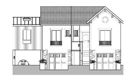 Façade projetée avec l’extension sur pilotis