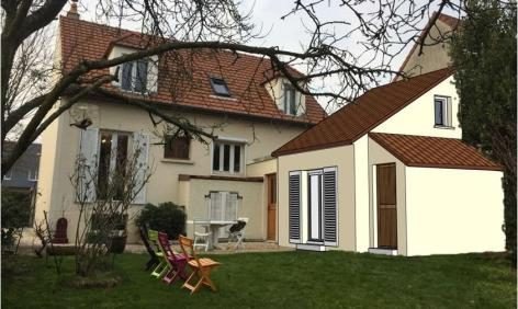 Photomontage du projet d’extension côté jardin