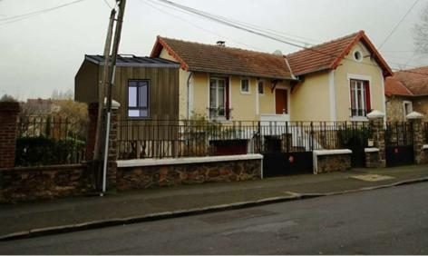 Photomontage du projet d’extension bois depuis la rue