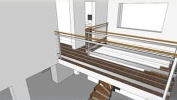 Vue 3D de la mezzanine et de son garde-corps